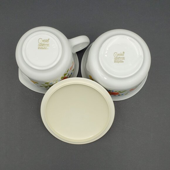 Corelle Wildflower Creamer & Sugar Bowl Corning Spring Bouquet Creamer Set - Picture 3 of 6